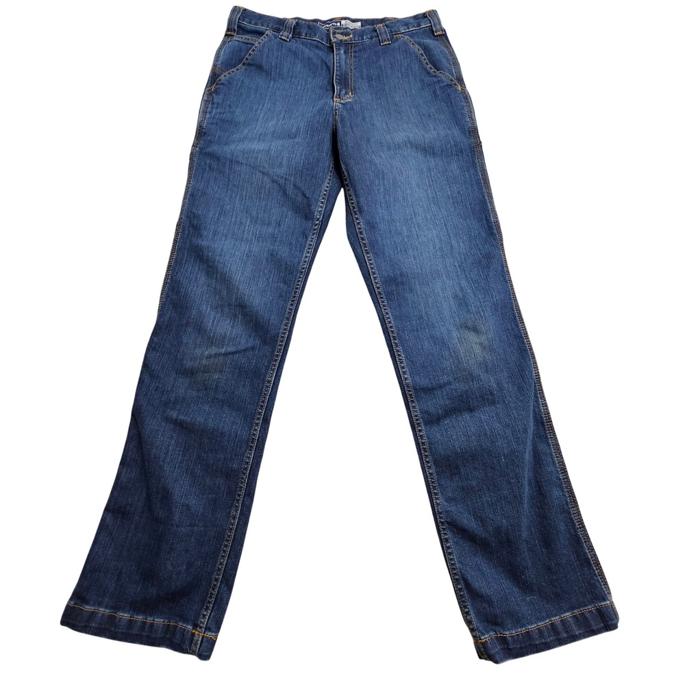 Carhartt Utility Jeans 32x32 Blue Rugged Flex Relaxed Fit Carpenter BD2808-M